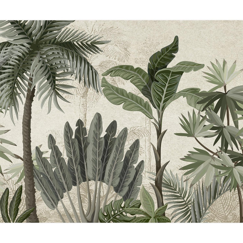 Palmier et fougère Serenity Tropics, L 120 po x l 144 po