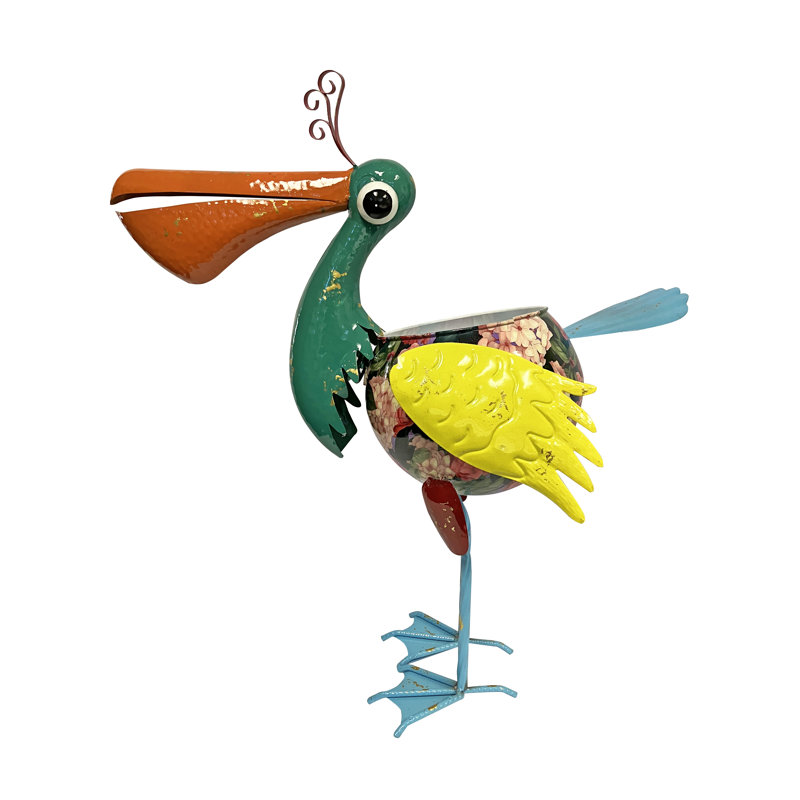 Candess Handmade Metal Pelican Pot Planter