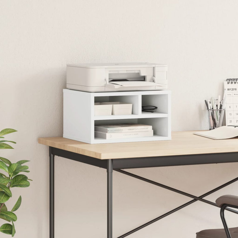 22.5cm H Printer Stand, 22.5cm H x 40cm W x 32cm D, White
