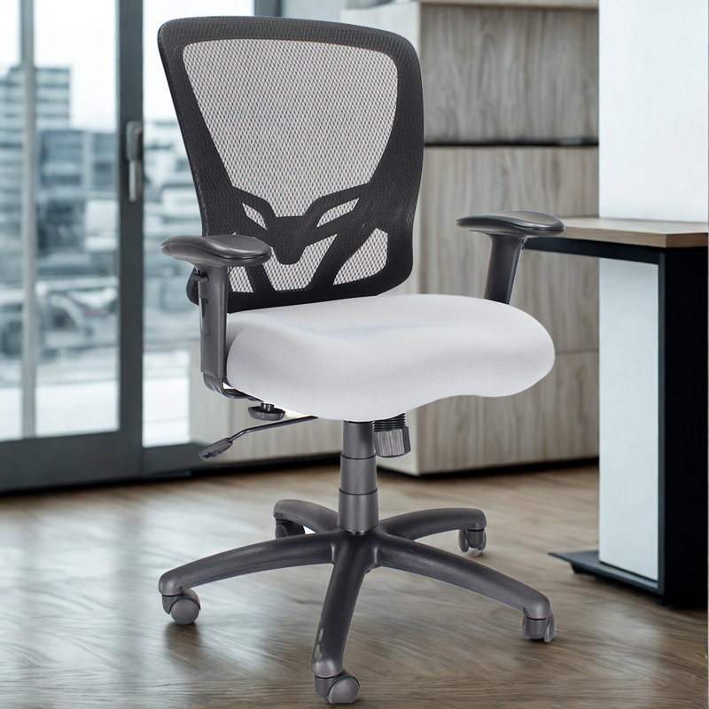 Zapp Mesh Back Office Chair with Back/Lumbar Support for Home and Office, Grey Fabric Seat, Gray