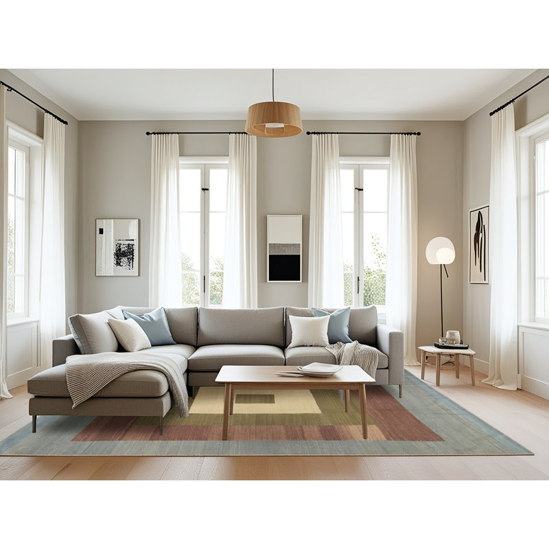 Tapis gris/beige/brun contemporain, Rectangle 8 pi x 10 pi