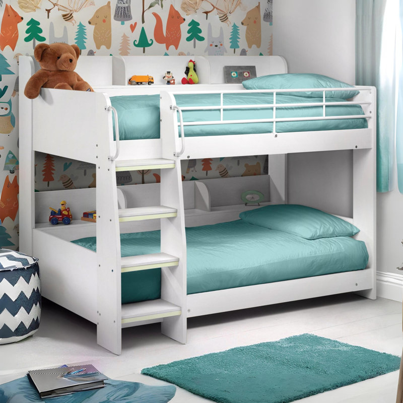 Abby Single (3') Standard Bunk Bed with Bookcase, White