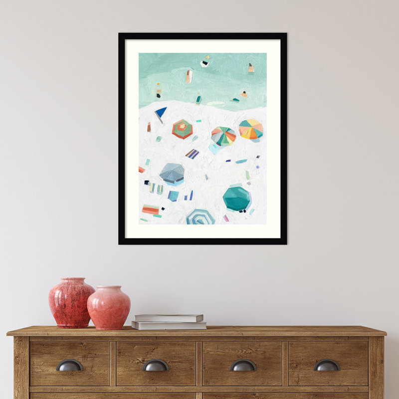 Plage Vista II - Reproduction d'art sur papier encadrée, H 29 po x l 23 po, Papier encadré noir