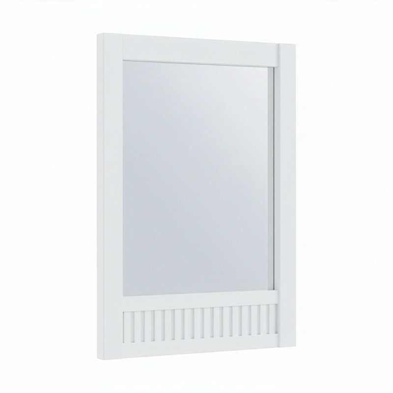 Through Lines Bathroom Mirror, 30" x 22", White