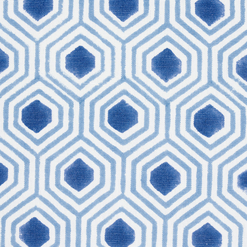 Otis Hand Print Fabric, Blue