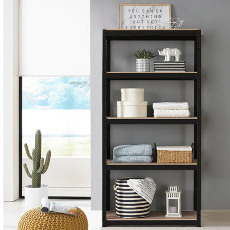 Étagère à livres en acier H 47,2 "x l 23,6" Nazam, Noir