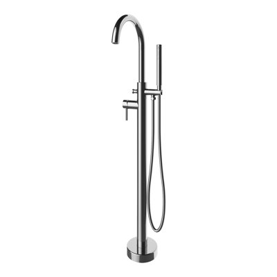 Robinet de baignoire autoportable à fixation au plancher à poignée simple