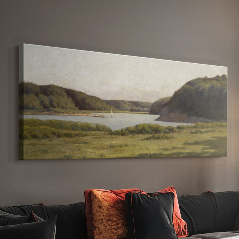 Série paysage - DCCDXIV - Toile tendue avec châssis - Prêt à accrocher, H 12 po x l 30 po