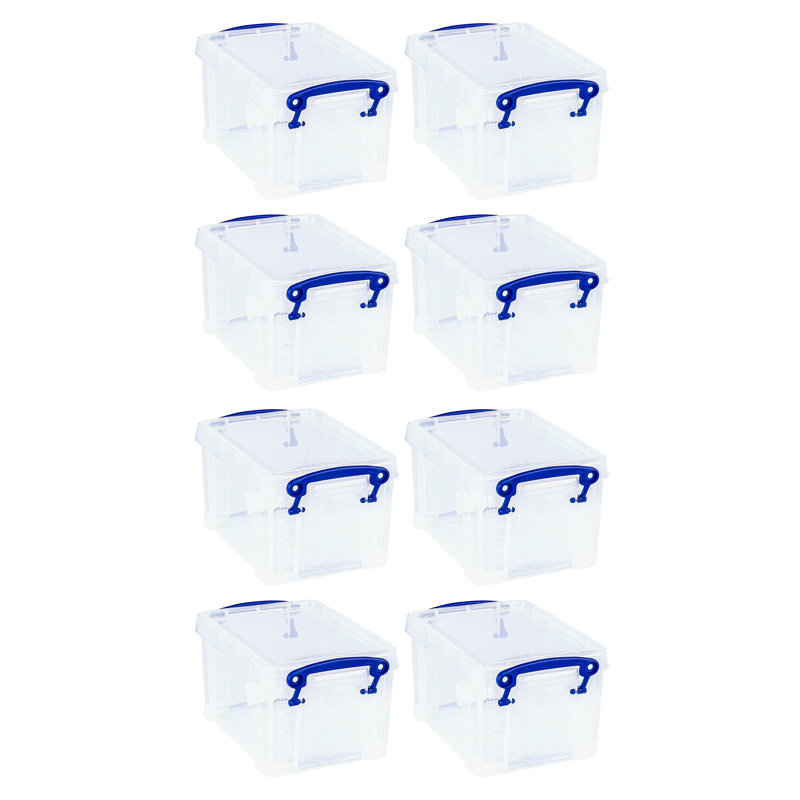  1.6L Storage Container w/Snap Lid & Clip Lock Handle, 8 Pack