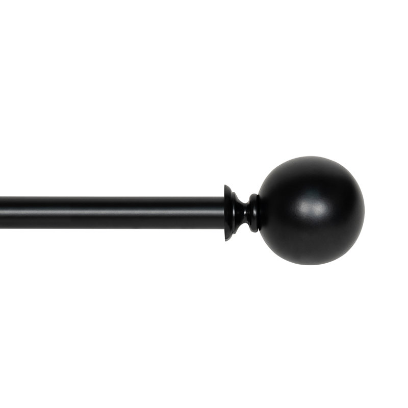  Tringle à rideaux réglable pour tringle à rideaux extensible en fer robuste de 44 à 120 po avec fleurons WIndow