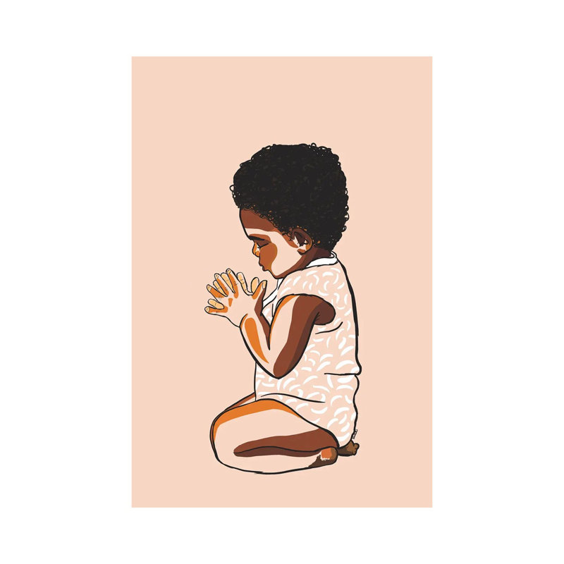 «Teach the Babies to Pray» par NoelleRx, reproduction d'art graphique sur toile tendue, H 12 po x l 8 po x P 0,75 po