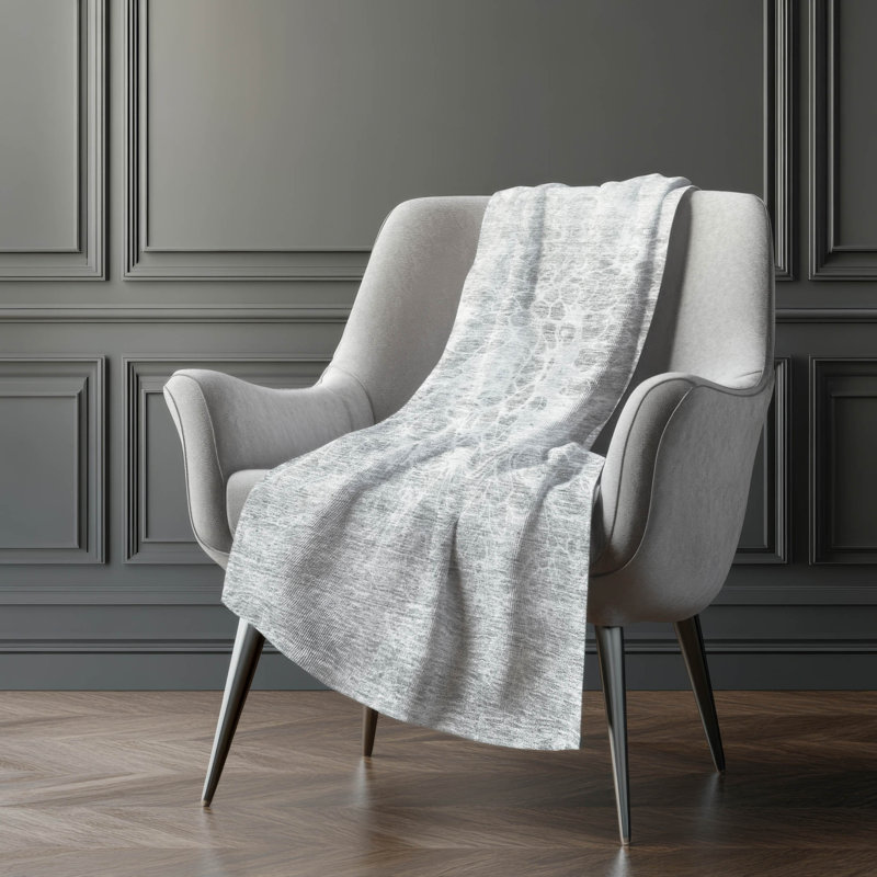 Jeté Sherpa ASB653 moderne lavable à la machine Addison, Argent argent, ASB653 Modern