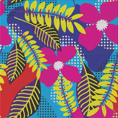 Tapis rose / jaune / bleu Nimrah