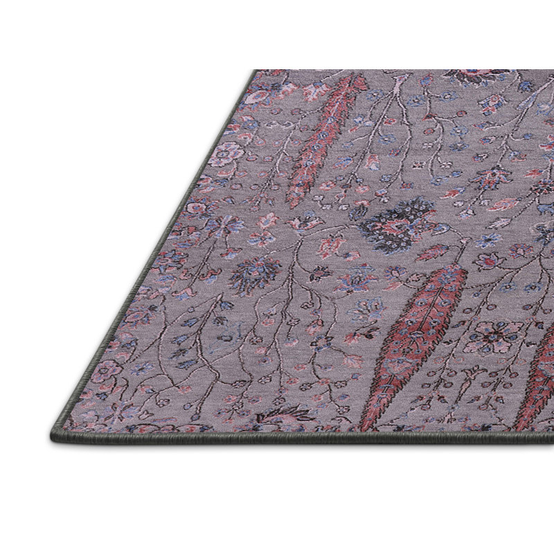 Tapis rose / mauve à motif floral Osha, Rectangle 5 pi x 8 pi