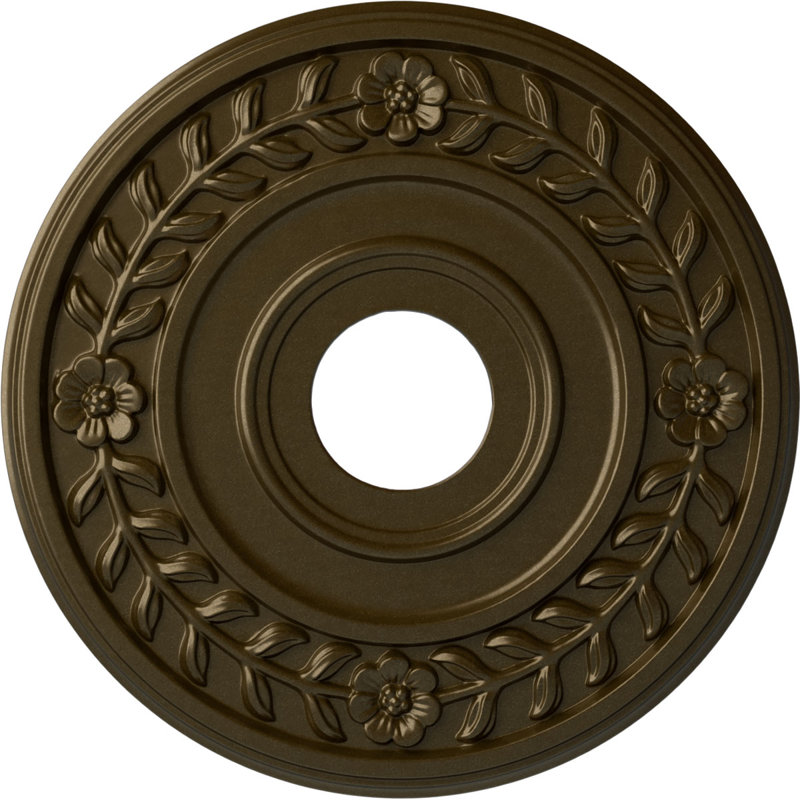 Couronne H 16,25 po x l 16,25 po x P 1 po médaillon de plafond, Laiton