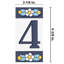 Sevillano 2.13" x 4.38" Ceramic Floral Address Number Wall Tile in White/Blue