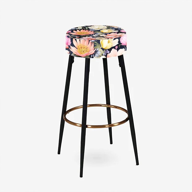 Vibrant tissage Ikat Blooms - ensemble de 2 tabourets floraux