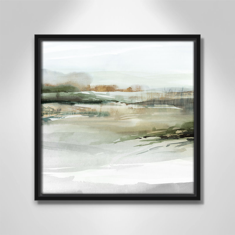 «Prologue II» par Isabelle Z, Toile avec cadre, L 13,5 po x H 13,5 po, Cadre flottant noir