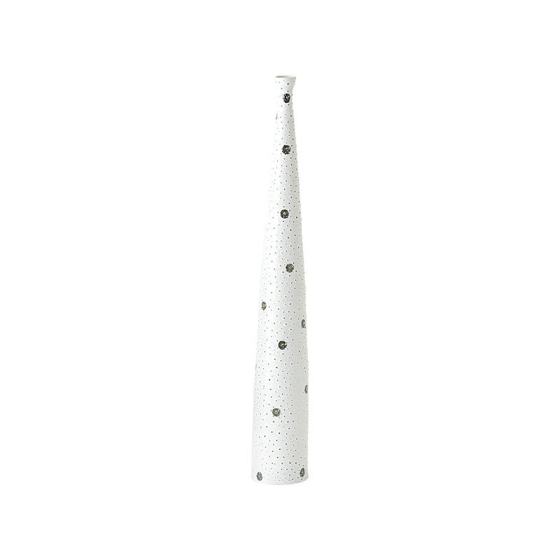 Spotted Handmade Porcelain Table Vase, 27.5" H x 4" W x 4" D