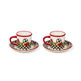 Deck the Halls Stoneware Espresso Cup and Saucer