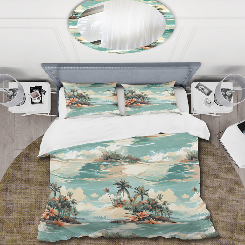 Literie Coastal Vision, Housse de couette pour très grand lit et 2 très