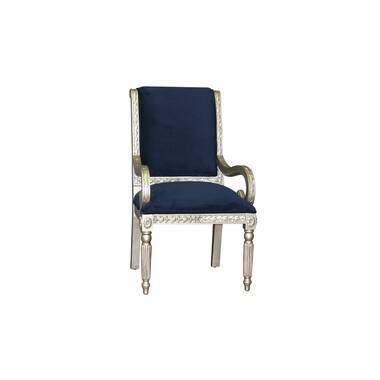 Pryor Upholstered King Louis Back Arm Chair Fairfield Chair Body Fabric:  9171 Steele, Frame Color: Montego Bay - Yahoo Shopping