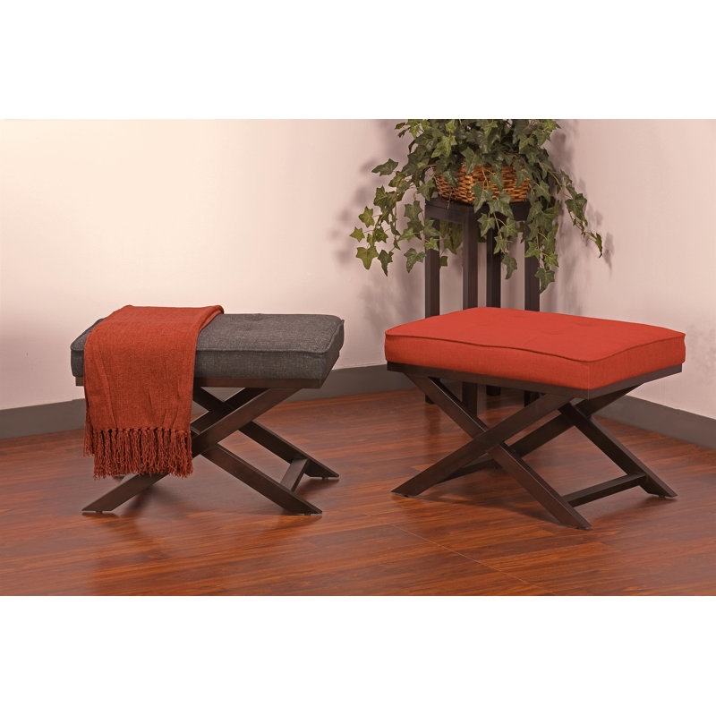 Allson Upholstered Ottoman, Charcoal
