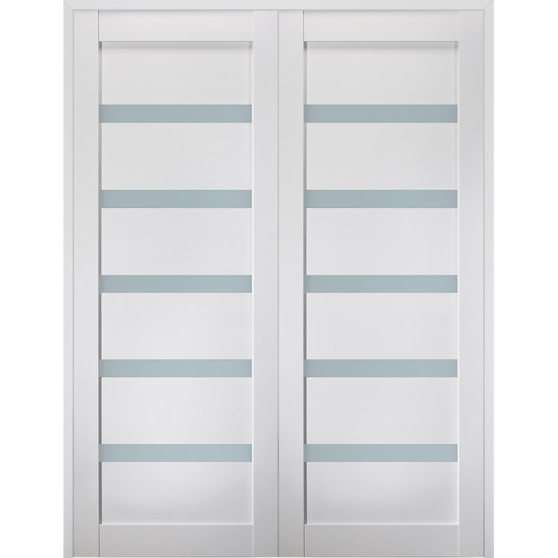Porte à panneaux Leora, Blanc noble, Réversible, 35,5 po x 83,23 po