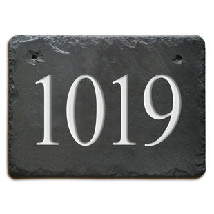 Plaque d’adresse murale sur 1 ligne ardoise