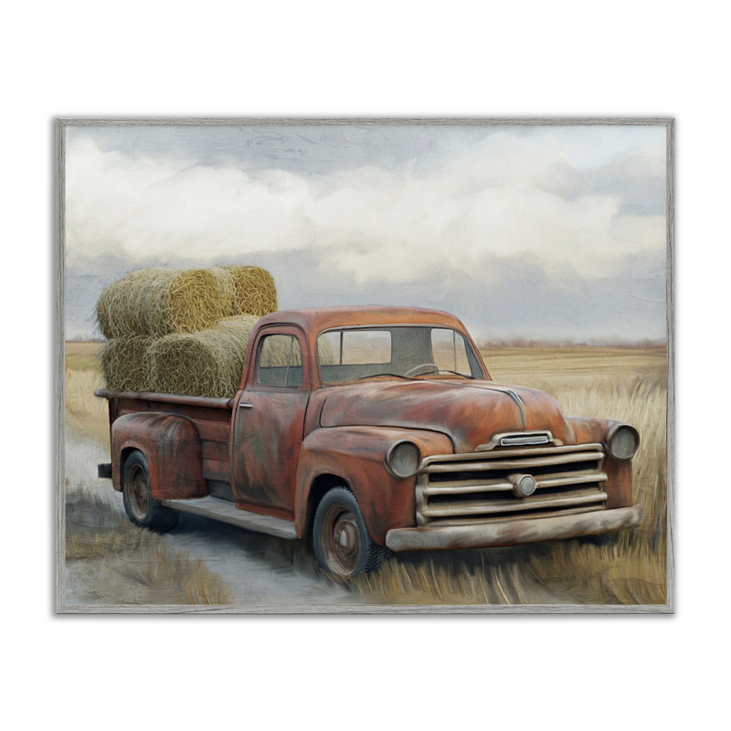 Giclée encadrée de Hay Farm, par Kim Allen, H 11 po x l 14 po, Estampe numérique Farmhouse