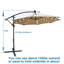 Parasol de terrasse 10 pi avec parasol solaire à DEL 8 lumières avec manivelle et base transversale-397109017