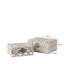 26cm Black and White Faux Leather Storage Box Set with Chrome Geometric Clasps, Decoration Box