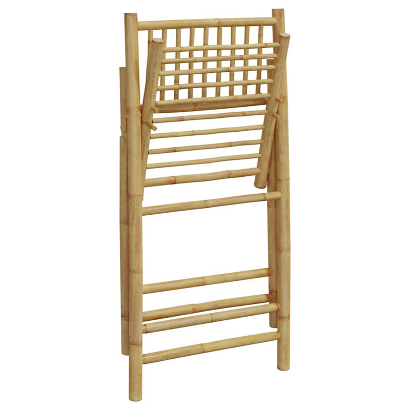  Ensemble de 4 chaises bistro en bambou, 100% polyester compact