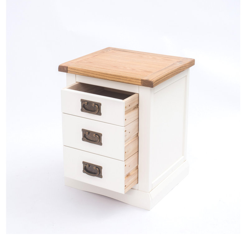 Dominic 45cm W Solid + Manufactured Wood Bedside Table