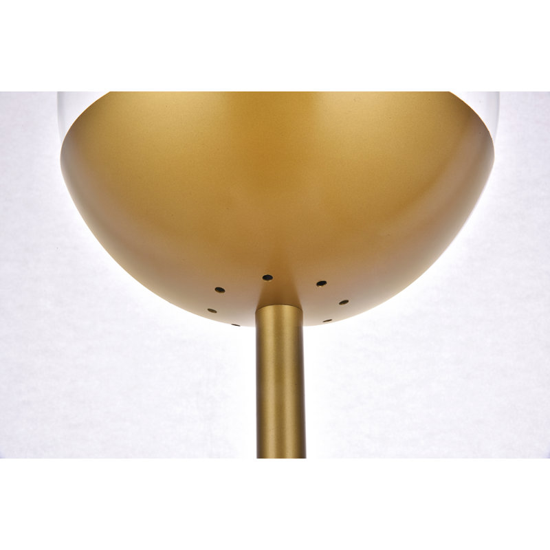 Lampe sur pied 62 po Yearby, Laiton, Transparent