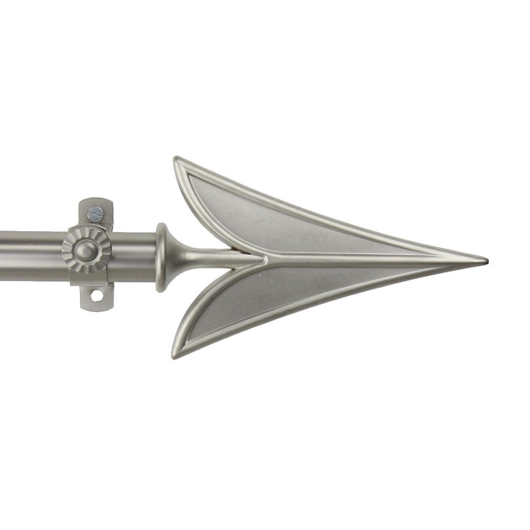 Mcallier Steel Rod/Resin Finials Adjustable Single Curtain Rod Fleur De Lis Living 