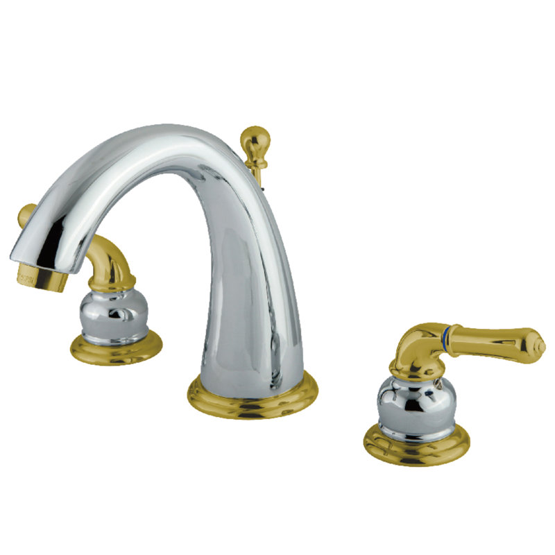 Robinet de salle de bain espacé Kingston, Chrome poli / laiton poli