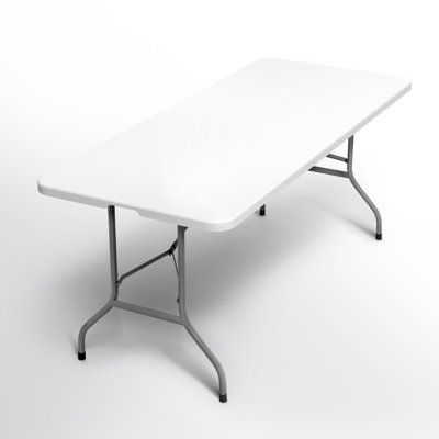 Plastic Folding Card Table, Indoor Outdoor Portable Picnic Table with Carrying Handle for Camping