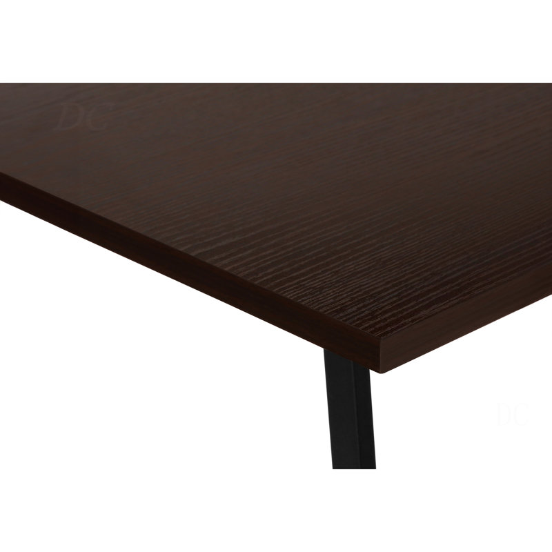 Bureau d'ordinateur, bureau personnel, coin, tablettes de rangement, L 48 po, forme en L, travail, ordinateur portable, stratifié brun, métal noir, contemporain, moderne