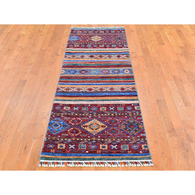 Pisklo One-of-a-Kind 8' Runner New Age Runner Area Rug in Red