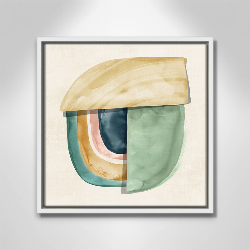 Shape Form II by Emma Peal - Graphic Art on Canvas, 13.5" H x 13.5" W x 2" D, White Framed Canvas