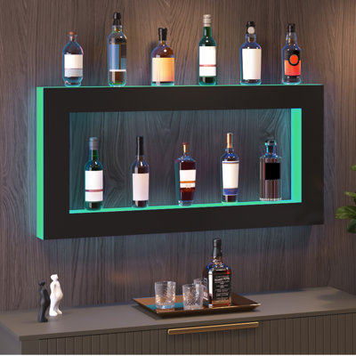 24 Bottle Wall Mounted Wine Bottle Rack in Black by VEVOR