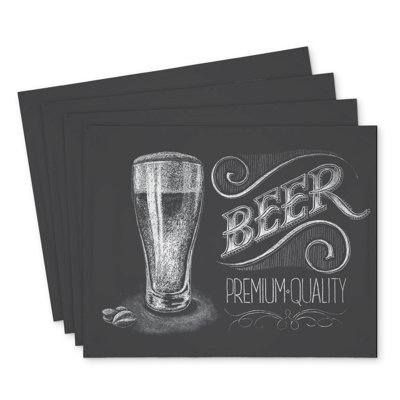 Vintage Beer Signboard Polyester Placemats Set of 4 - Home Decor