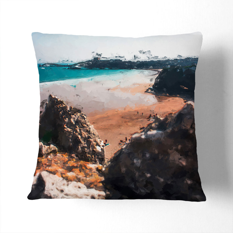 Square Cushion, Stone, 40cm H x 40cm W x 15cm D