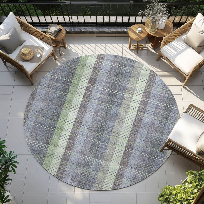  Chayden Area Rug with Non-Slip Backing, Round 8'