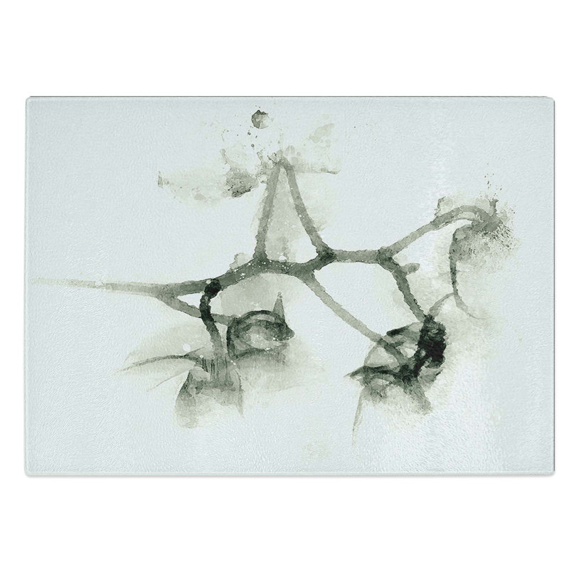Glass Flowers in Shadow in Abstract Chopping Board, 39 cm W x 28.5 cm L