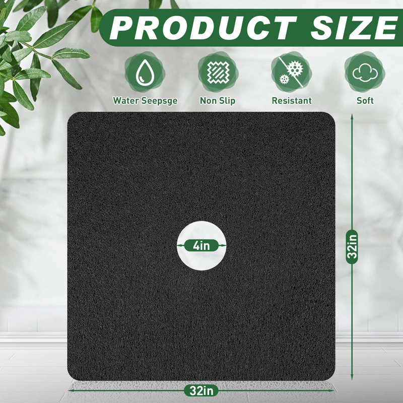 Très grand tapis de douche antidérapant avec trou de bonde au centre, doux tapis de bain Luffa pour cabine de douche intérieure