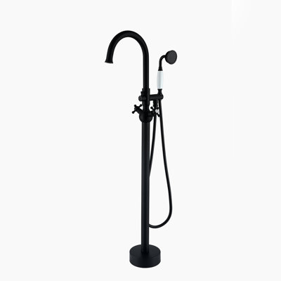 Topcraft Double Handle Floor Mounted Freestanding Tub Filler with Hand shower