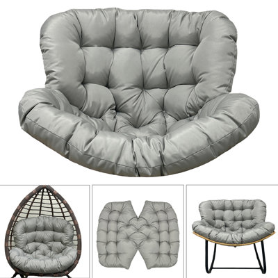 Hanging Egg Papasan Chair Cushion Replacement, Waterproof Durable Outdoor Hammock Swing Chair Cushion Pads, Oversized U-Shaped Thick Pad for Indoor Wicker Egg Lounge Chairs
