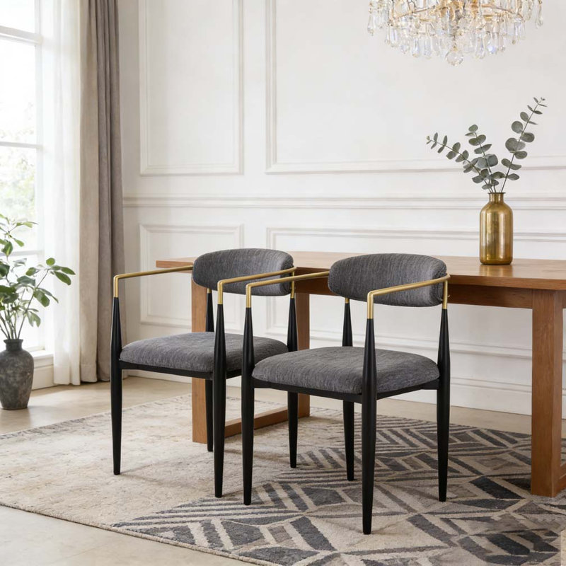 Ensemble de chaises de salle à manger, Gris anthracite